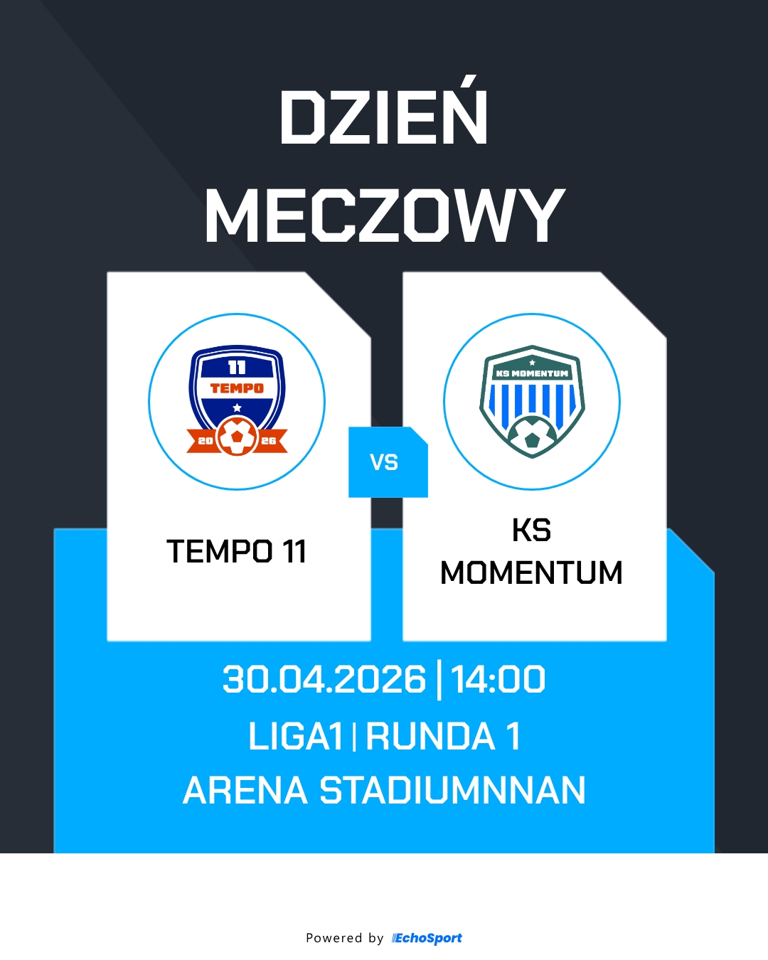 Przykładowa grafika zapowiedzi meczu EchoSport