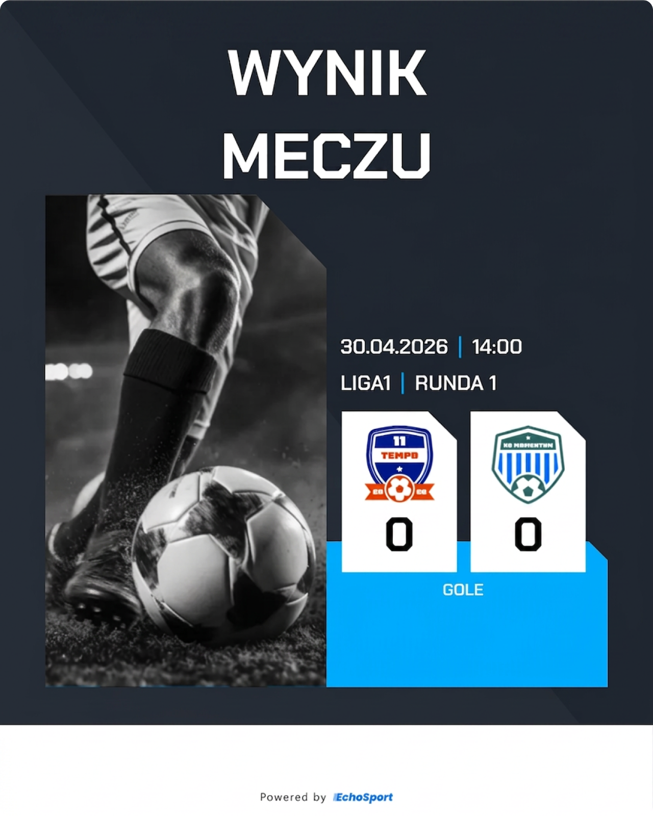 Przykładowa grafika wyniku meczu EchoSport